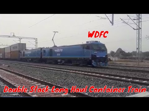 Indian Railway conduct trial run of Double Stack Long Haul Container Train|2x25 KV electric traction
