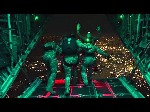 Air Force Special Operations Night Jump – Static & HALO Jumps Out Of C-130H