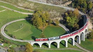 preview picture of video 'Bernina Express : Kreisviadukt von Brusio / Brusio Spiral Viaduct - Bernina Line'