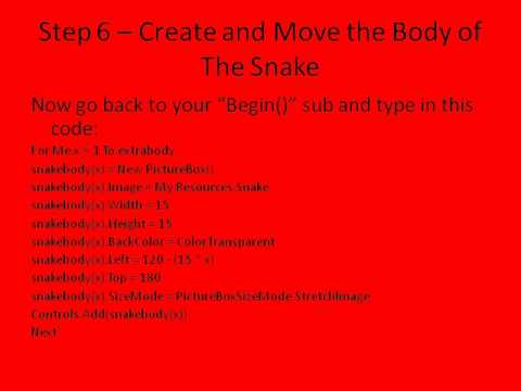 Snake Tutorial Visual Basic 2010