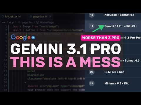Gemini 3.1 Pro (Fully Tested): This MODEL is ACTUALLY BAD & A MESS.