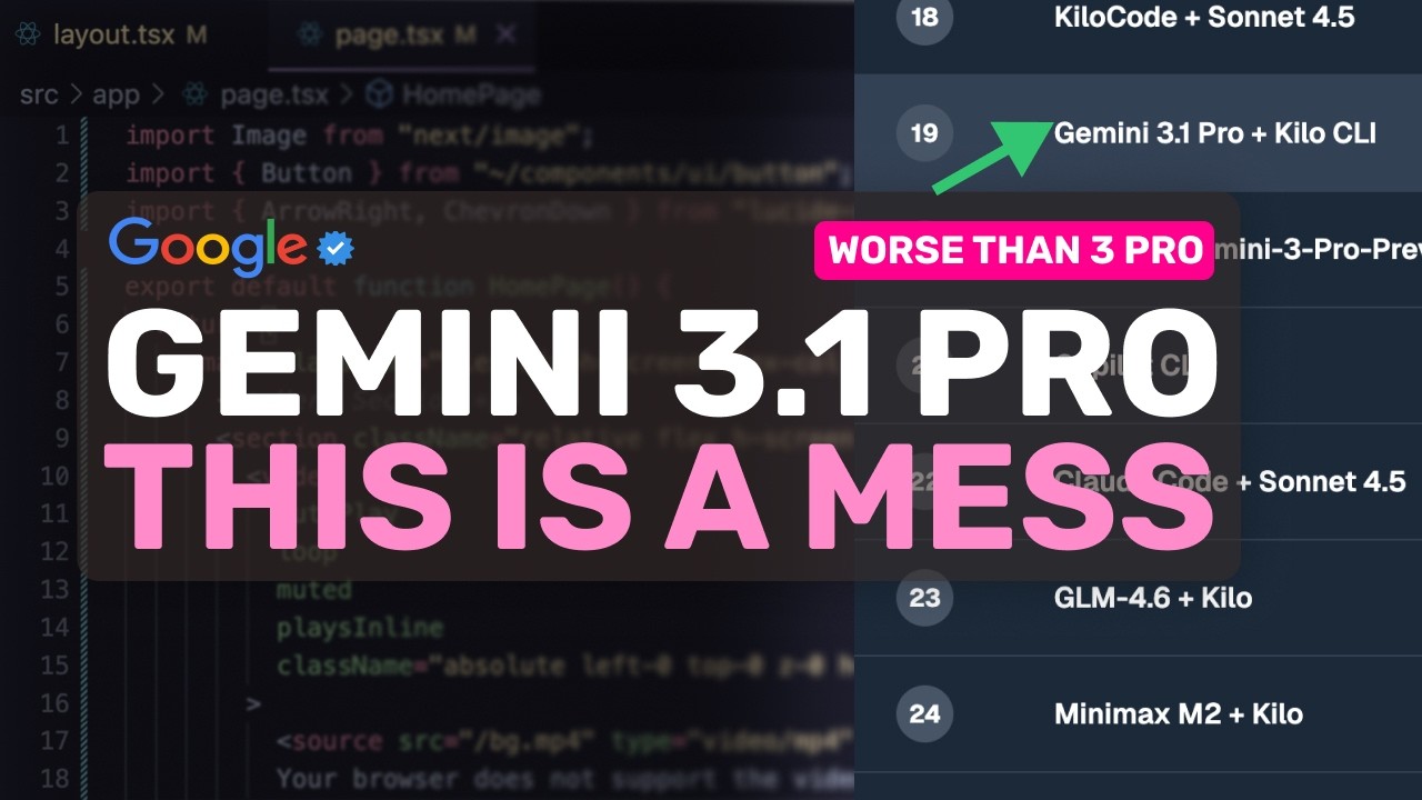 Gemini 3.1 Pro (Fully Tested): This MODEL is ACTUALLY BAD & A MESS.