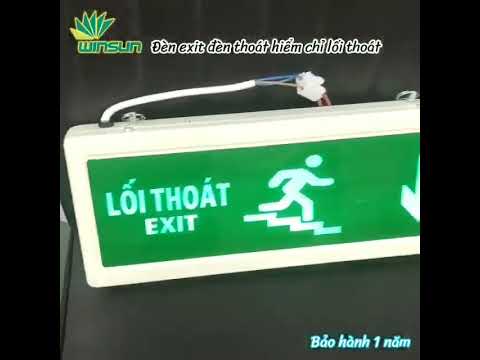 Đèn exit đèn thoát hiểm chỉ lối thoát 2 mặt YIFEI sắt kính