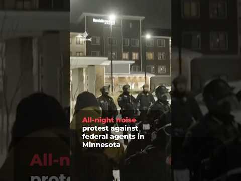All-night noise protest against federal agents in Minnesota | AJ #shorts