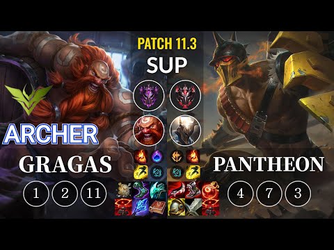 V3 Archer Gragas vs Pantheon Sup - KR Patch 11.3