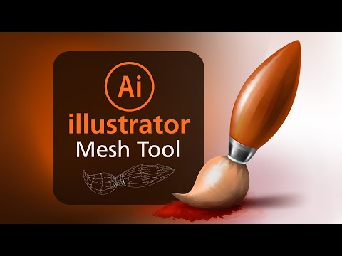 Paintbrush tutorial in Adobe Illustrator for Beginners using gradient mesh Tool