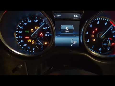 Mercedes-Benz Instrument Cluster Testing Activation of Warning Light and Needles