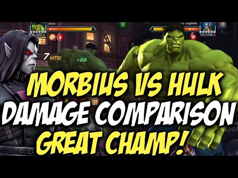 Morbius vs OG Hulk Damage Comparison | Solid Battleground Champ? | Marvel Contest Of Champions