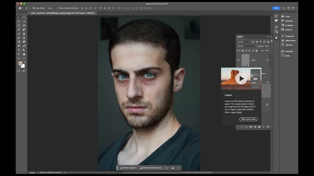 How to remove dark circles - Adobe Photoshop