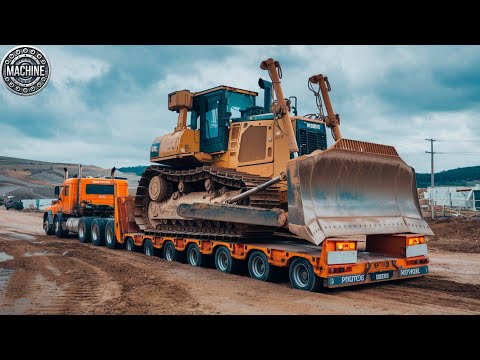 Extreme Heavy Haul: Komatsu D475AX Bulldozer Transported by Poultidis#megamachine#heavytransport