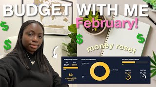 FEBRUARY BUDGET WITH ME | new budget setup, financial reset + money goals 💰