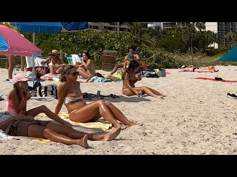 🇺🇸 Chilling at Miami beach walk | beach walk 4K🍹