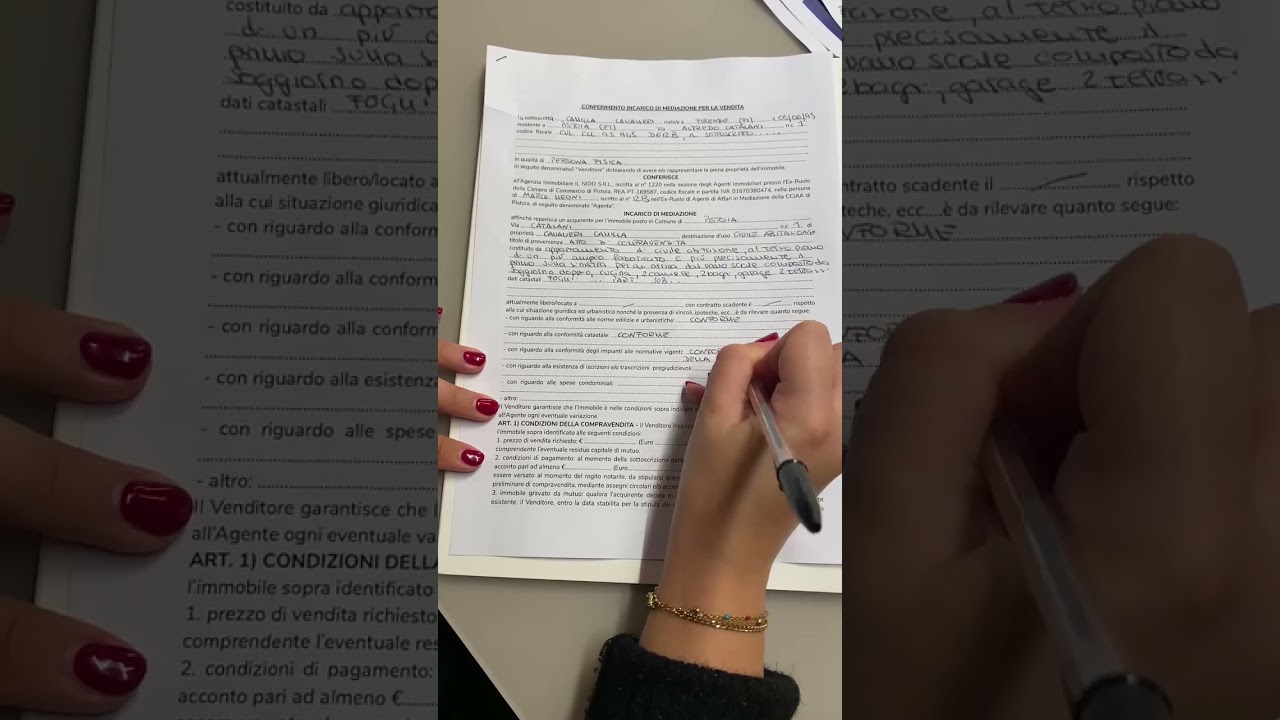 compilazione incarico di vendita