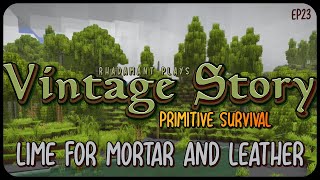 Lime for Mortar and Leather in Vintage Story Primitive Survival - Surviving Wilderness // EP23