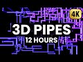 3D Pipes Screensaver 12 Hours 4K Remaster WITH TEAPOTS No Loop No Ads In Middle