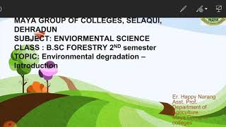 An introduction to Environmental degradation