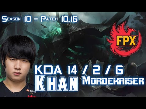 FPX Khan MORDEKAISER vs YONE Top - Patch 10.16 KR Ranked