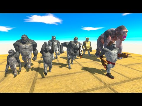 PRIMATES NEIGHBORS attack GORO ARBS - Animal Revolt Battle Simulator