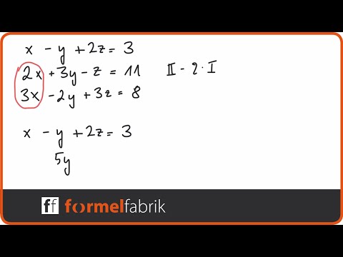 Gleichungssystem mit 3 Variablen (Nr. 2) Additionsverfahren