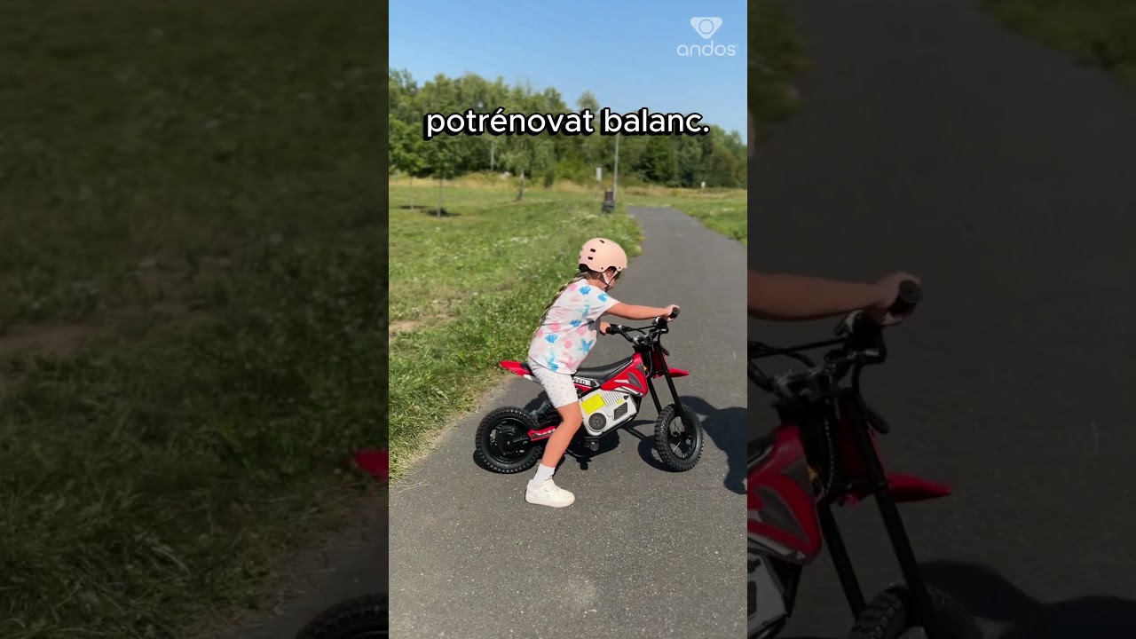 Dětská elektrická motorka andos® Rebel s tichým motorem 24v/250w, červená (sestavené)