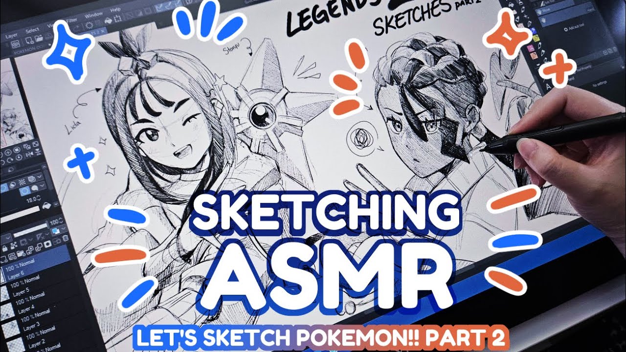 SKETCHING ASMR! | MORE POKEMON! PART 2~⭐