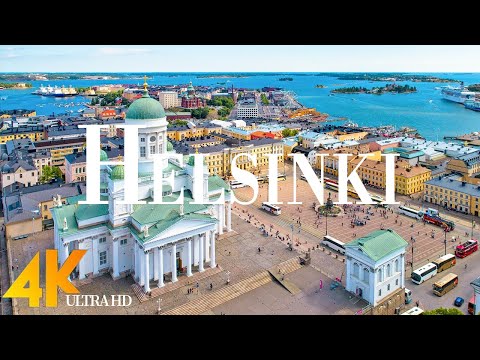 Helsinki 4K drone view • Amazing aerial views of Helsinki | Relaxation film with calming music