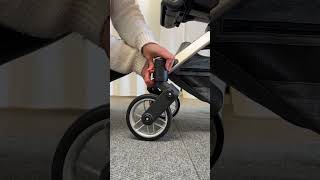 The ability to lock the front wheel of your stroller comes in handy on rough and bumpy terrain!