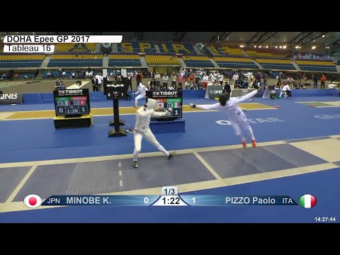 Epee Fencing - Strategies - Superman touch! | Minobe K vs Pizzo P