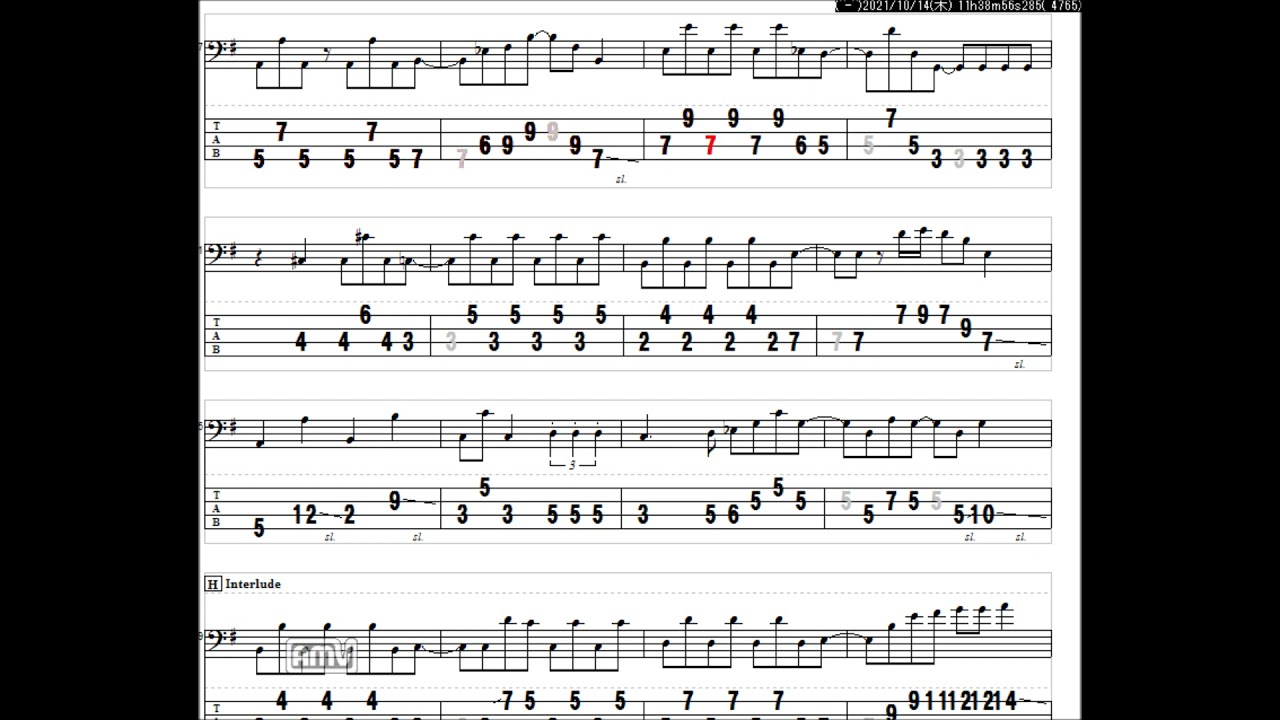 ラブライブ！　スーパースター！！　Liella!　未来は風のように　ベースTAB譜