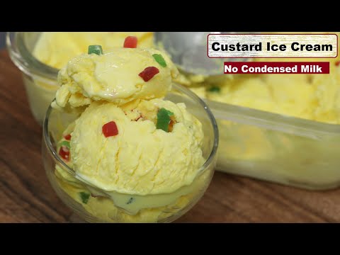 Market-like custard ice cream without condensed milk 😋 | Custard Ice-cream Recipe