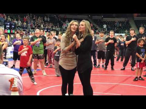 Camille & Haley - The National Anthem (live at Tulsa World of Wrestling show)