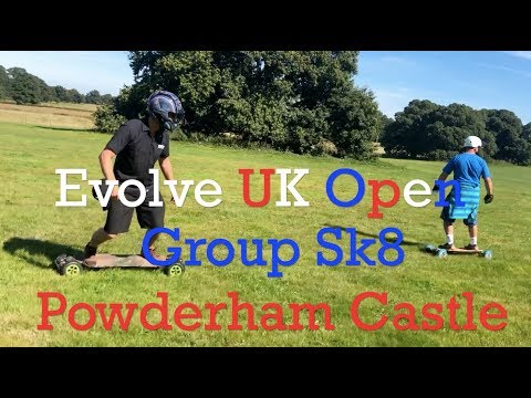 4WD Evolve Skateboards in action at UK Open Group Sk8 Powderham Castle! ft. Ruroc Afishal