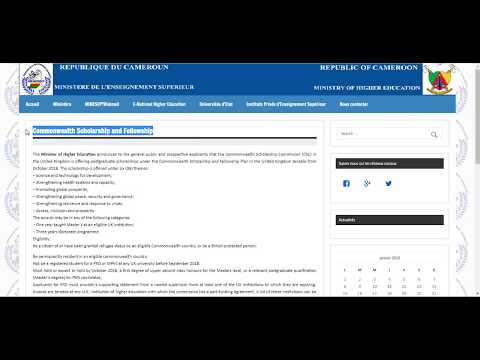 Bolsa 2018 Camarões
