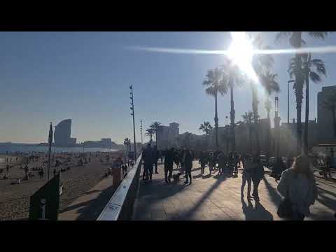 Barcelona beach in January 2023