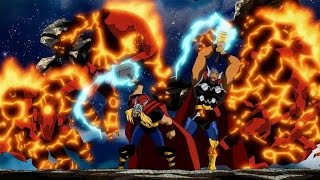 Thor, Beta Ray Bill, & Sif vs Fire Demons part 1 (Avengers: Earth's Mightiest Heroes)