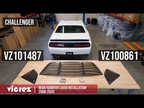 Vicrez LV Rear & Quarter Window Louvers | 2008-2023 Dodge Challenger | Installation