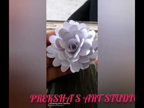 Easy flowers making with paper tutorial shown step by step