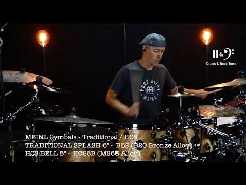 TEST MEINL SPLASH 6 BYZANCE NATURAL + BELL 8 HCS - DRUMS & BASS TOOLS