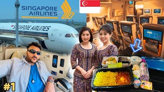 Flying Luxurious Singapore Airlines | World’s Best Economy Class | Unlimited Food & Beverages Review