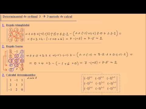Determinantul de ordinul 3 - calculul prin trei metode