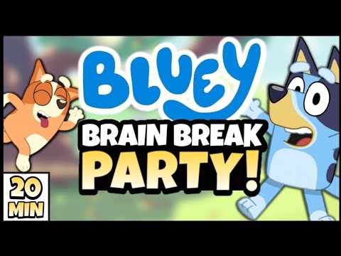 Bluey Brain Break Party | Freeze Dance & Chase | Just Dance | Danny Go Noodle | Bluey Brain Breaks