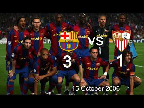 15 October 2006 Barca vs Sevilla 3 – 1 Liga