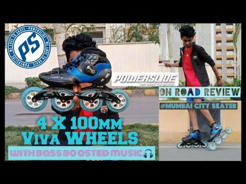 Powerslide R2 Inline Speed Skates Shoes with 100mm Viva Innova Wheels.