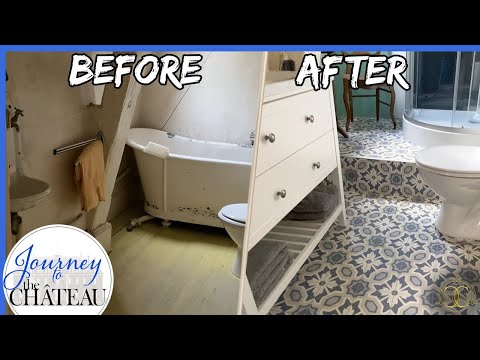 CHATEAU guest bathroom MAKEOVER & REVEAL (6 weeks in 10 minutes) - Journey to the Château, Ep. 96
