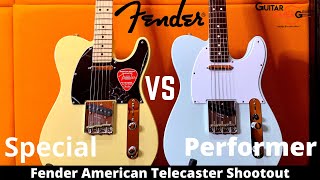 Video thumbnail for Fender American Performer Telecaster VS Fender American Special Telecaster by Guitar Emerge