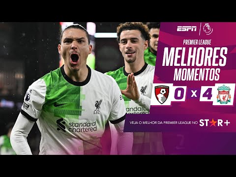 Gols e lances de Bournemouth x Liverpool