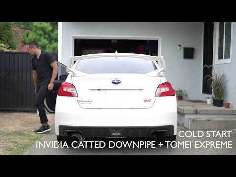 Subaru WRX STI Invidia Catted Downpipe + Tomei Expreme Comparison