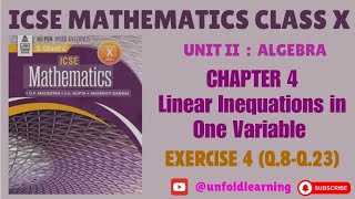 Download the video "ICSE CLASS 10 | S Chand's Mathematics | 2025-26 | 4. Linear inequations in one variable| Exercise 4"