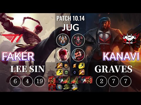 T1 Faker Lee Sin vs JDG Kanavi Graves Jungle - KR Patch 10.14