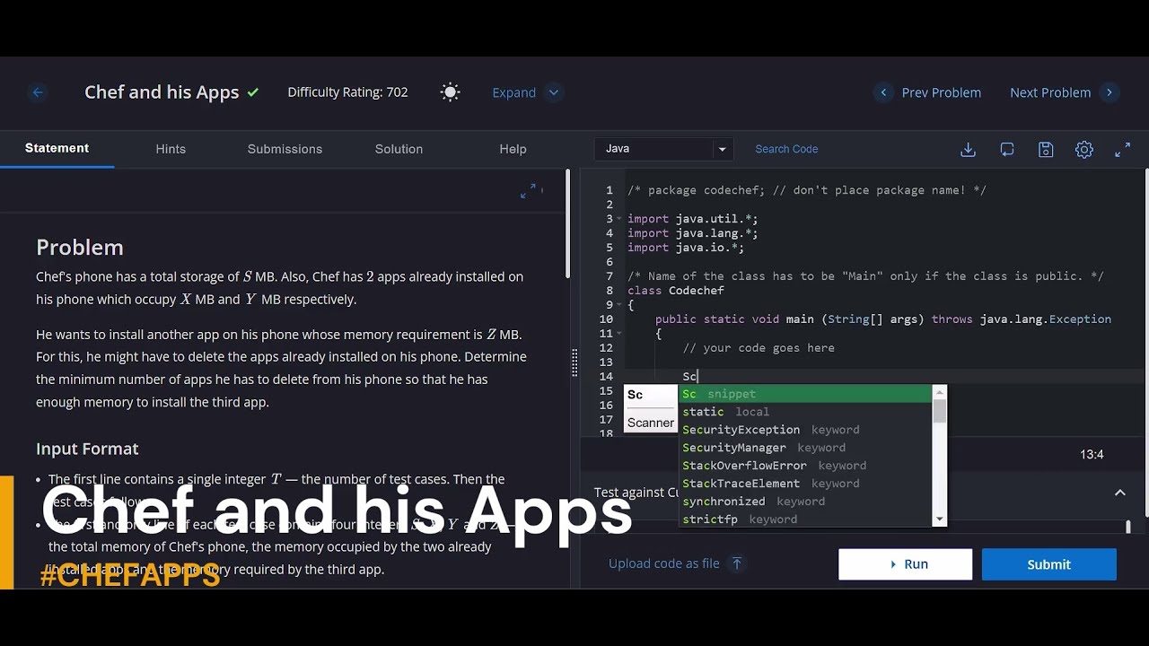 Mastering CodeChef: Solving 'Chef and his Apps' | Competitive Programming Tutorial #codechef #coding